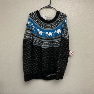 Holiday Time Women’s Polar Bear‎ Fair Isle Ugly Christmas Sweater Plus Size 3XL